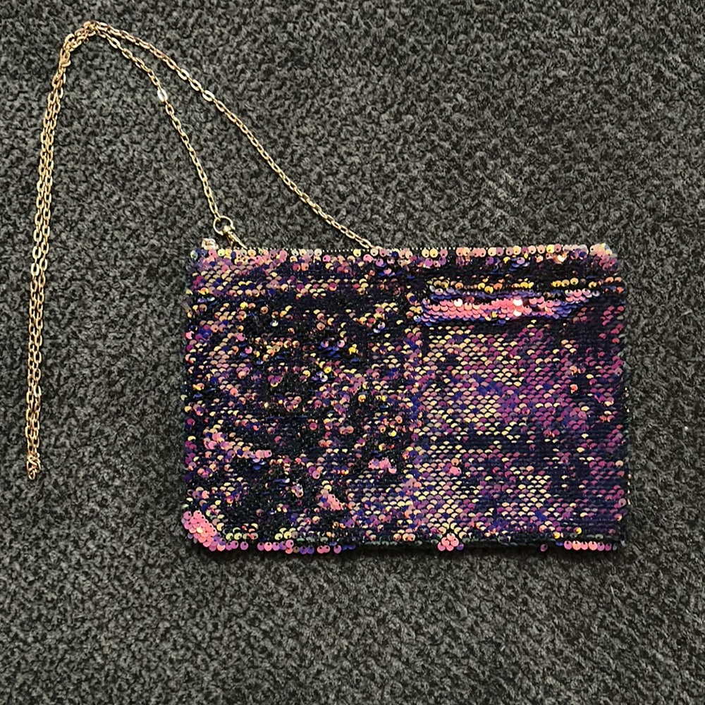 Multicolored Sequin Chainlink Shoulder Purse - image 2